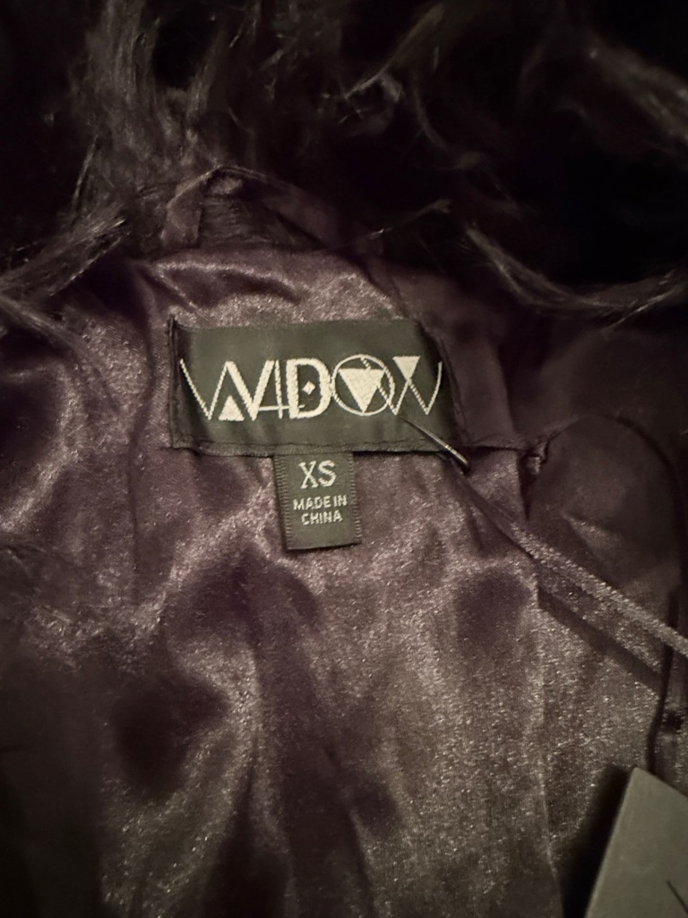 Dolls Kill Black, White & Gray Patchwork Faux Fur Coat - Picture 2 of 4